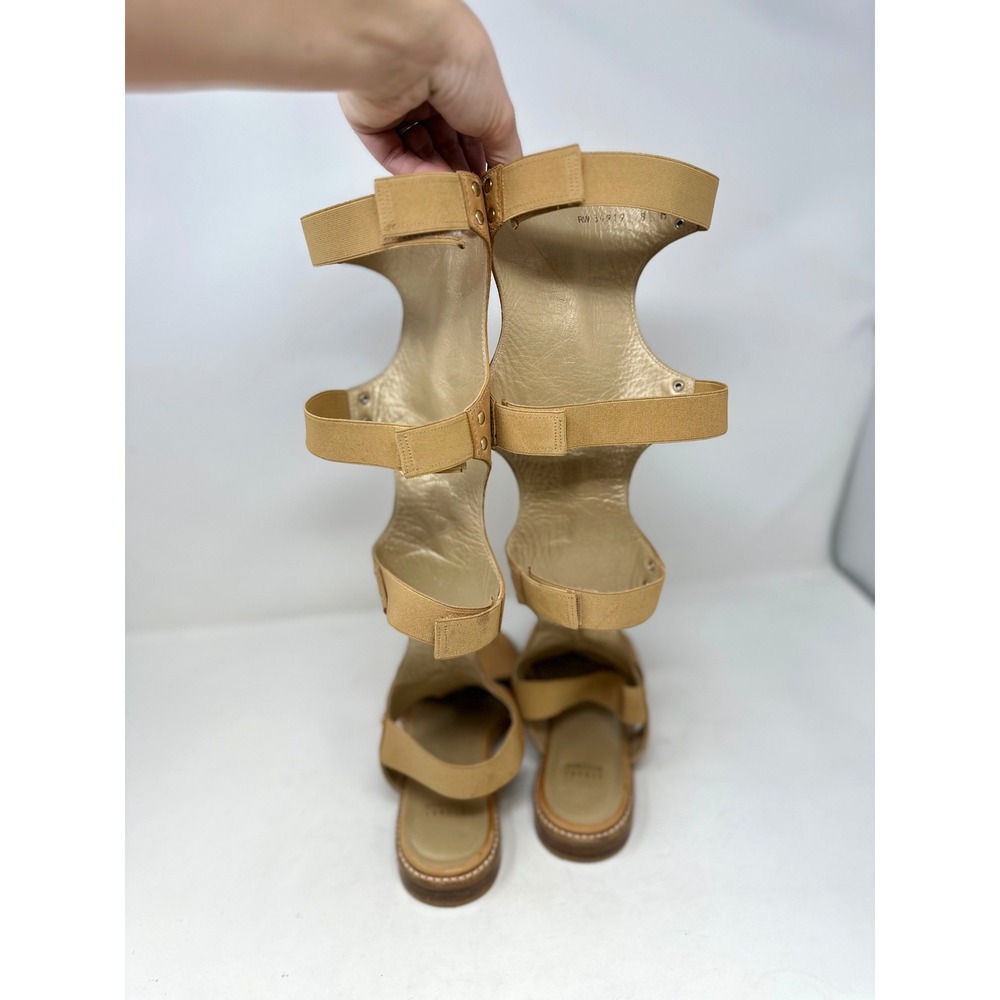 Stuart Weitzman BackView Knee Hight Leather Gladiator Sandals Tan 8 - Picture 4 of 8